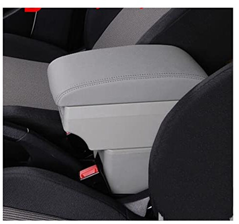 DZSMACHENGSM Mittelarmlehne Box Für Skoda Für Citigo Armlehnenbox Mittig Inhaltsbox Mit Getränkehalter Aschenbecher USB Aufbewahren Armlehnenbox(Color:B Style Gray)