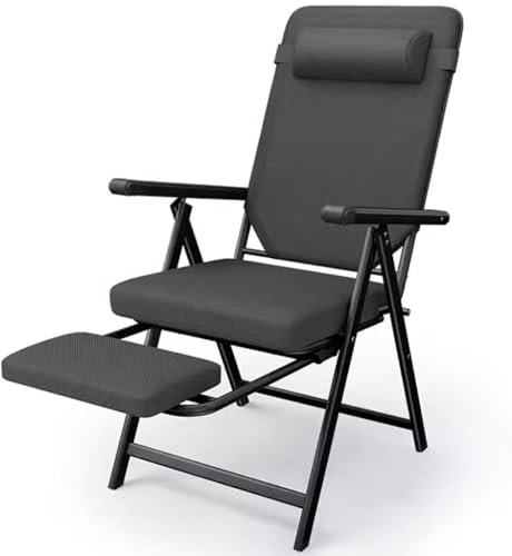Klappbarer Bürostuhl Zum Bequemen Ausruhen, Schwarzer Computerstuhl, Home Leisure Stuhl Mit Beinstütze, Klappbarer Liegestuhl, Belastung 120 Kg