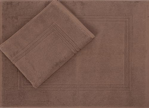 Betz 2 Stück Luxus Badvorleger Badematte Duschvorlage Gold Größe 50x70 cm Qualität 950g/m² 100% Baumwolle Farbe nuss-braun