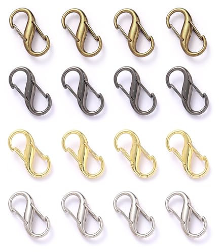 YPYMOD 16 Pezzi Di Serrature Con Cerniera, Lucchetti Antifurto Per Cerniere Rimovibili Clip Per Cerniere Doppie Laterali Piccole Per Sport Domestici All'Aperto (4 Colore)