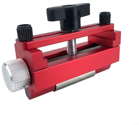 Aiguiseur de coupe en alliage d'aluminium - Ciseau abrasif - Gabarit d'affûtage en métal et bois - 5-66 mm - Large rouleau réglable - Bord de précision - Rouge et noir - 93 x 65 mm