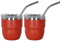 4oz Stackable Cup, Vacuum Insulated Espresso Cup Set of 2, Espresso Shot Glass for Coffee, Double Wall Stainless Steel Mini Tumbler Shot Glasses with Straw and Lid (A-red2P, 4oz)