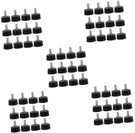 Uonlytech 5 Juegos Pies De Tornillo Pies De Plástico Extensores De Patas De Silla Ajustador De Deslizamiento De Pies Elevadores De Sillas Patas De Mesa Black Planchar 20 Piezas * 5