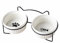 AmiCera Raised Cat Bowl 2Pcs, Cat Bowls with Stand Tilted 15°, Elevated Cat Bowl of Good for Cervical Spine, 300ml Cat Food Bowl, Ceramic Cat Bowls 12cm, White
