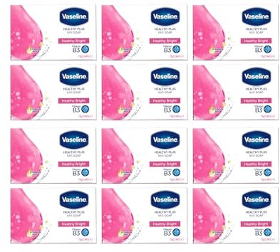 Vaseline Healty Plus Healthy Bright - Pastilla de jabón (75 g, 4 unidades)