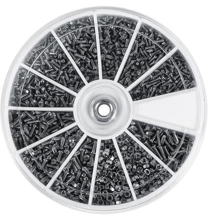 Haosie 600 Pièces Mini Vis, 12 Types de Petits En Acier Inoxydable Vis M1 M1.2 M1.4 M1.6, Kit De Micro Vis Pour Montres, Lunettes