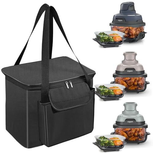 NUENSS-ROR Carrying Bag for Ninja Crispi Air Fryer FN101, Portable Outdoor Airfryer Travel Carrier Case Bag for Ninja Air Fryer, Air Fryer Waterproof Carrying Bags with Aluminum foil Lining