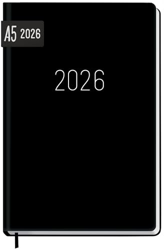 Häfft® Großdruck-Kalender 2026 - Hardcover Wochenplaner Schwarz | mit extra großer Schrift & Zahlen