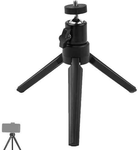 Mini trípode de cámara, mini trípode de mesa portátil, soporte para proyector mini trípode de mesa, soporte para proyector con cabezal esférico de 360°, trípode de mesa pequeño, soporte de trípode