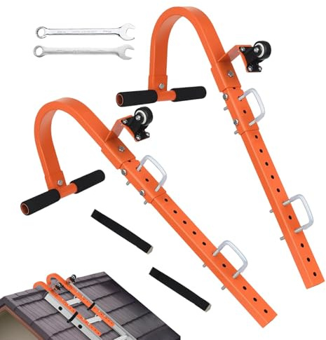 Dachleiter Haken - Heavy Duty Repair Accessories, Multifunktionale Leiter Dach | Leiter Dach Stabilisator Schwerer Stahl Griff, Leiter Dachhaken mit Radleiterhaken für Dachfirst