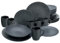 CreaTable, 24413, Serie Vesuvio Black, 24-teiliges Geschirrset für 6 Personen, Kombiservice aus Steinzeug, spülmaschinen- und mikrowellengeeignet, Made in Portugal