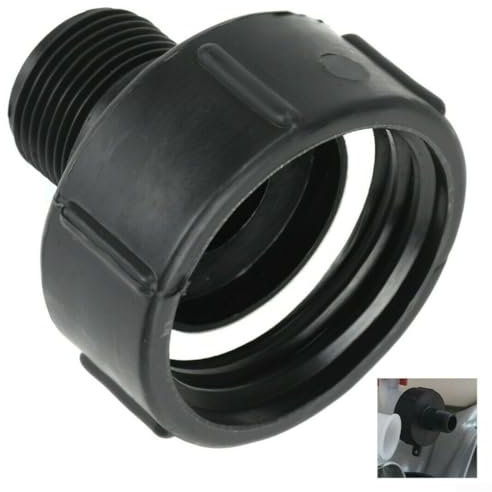 IBC Adaptador de tanque de agua S60x6 con rosca de paso fino de 1 pulgada que conecta la manguera de jardín fácilmente