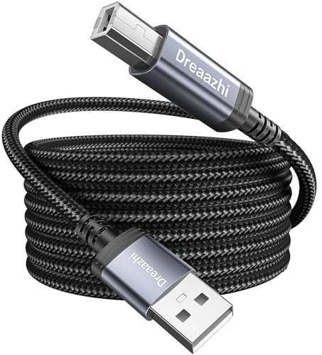Extra lange USB 2.0 Drucker Kabel 4M, USB Typ A anf Typ B Scanner Kabel, kompatibel mit HP, Canon, Dell, Epson, Lexmark, Audio Interface, Midi Keyboard und mehr