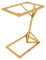 OXOAMP Bouts de canapé Table de dîner latérale Simple, Table Basse d'angle, Bureau de lit, Dessus en Verre trempé, Cadre en Fer forgé for Balcon et Chambre à Coucher Bureau(Gold)