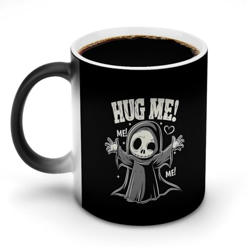 Hug Grim Reaper Lustige Kaffeetasse, Tassen, lustige Farbwechsel-Teetasse