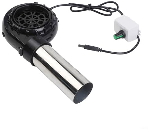 UrbanHui Tragbarer USB-Grill-Gebläse für Schnellzündung, Edelstahl-Feuergebläse für Grill, Camping, Grill, Feuer im Freien (einstellbare Geschwindigkeit)