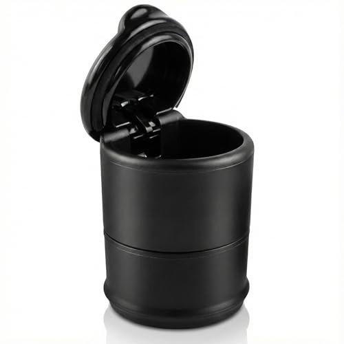Hopzab Portable Car Ashtray with Lid, Smell Proof & Smokeless, Detachable, High Temperature Resistant, Large Capacity, Sealed Ashtray for Car Cup Holders, SUV, Truck, Home & Office Use