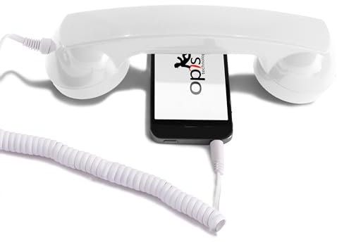 Opis 60s micro - Retro mobile phone headset for Android phones, tablets, notebooks/Headphone with Microphone/Laptop Headphones/Computer Headset/USB Phone Handset (USB-C) (white)