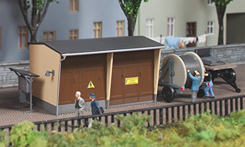 Auhagen 13338.0 - Trafostation mit Zubehör, 73 x 33 x 42 mm, bunt