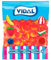 Vidal Golosinas. Melocotones Azúcar. Gominolas en forma de corazón bicolor con sabor melocotón y fina cobertura de azúcar. Colores rojo y naranja. Sin gluten ni grasa. Bolsa 167 u