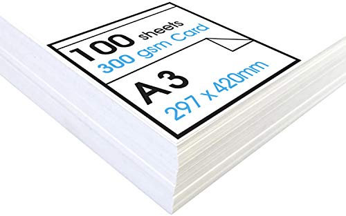 Artway Studio - A3 Weiße Karte - Ideal für Präsentation, Anzeige, Montage und Kartenmaterial - 300gsm - A3 (100 Blätter), weiß