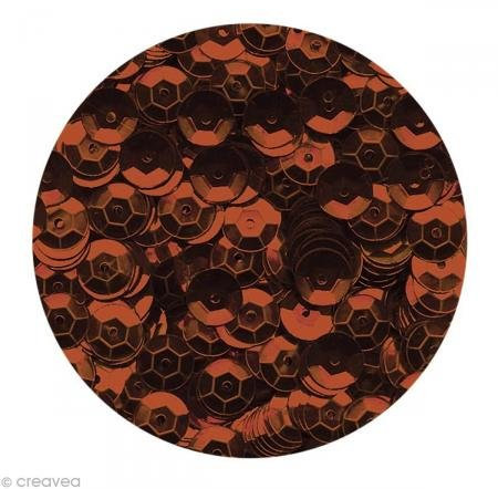 Rayher 3927005 Pailletten, gewölbt, 6mm ø, SB-Box 4000Stück, d.braun