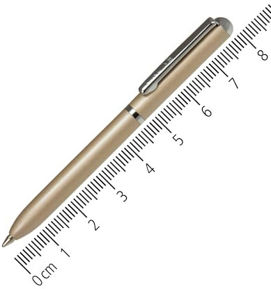 ONLINE stylo bille Mini Portemonnaie Champagne, rétractable, mine recharge standard D1 encre bleue, indélébile, petit stylo à bille - seulement 8 cm