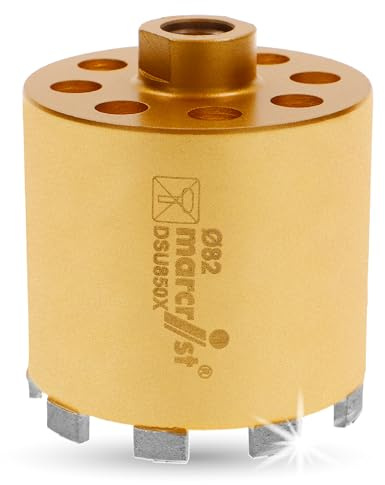 Marcrist DSU850X Diamant Bohrkrone 82mm x M16 - Dosensenker für Steckdosen | Dosenbohrer für Beton, Kalksandstein & Mauerwerk - Trockenbohrkrone mit Kurzzahn-Technologie, mit/ohne Staubabsaugung