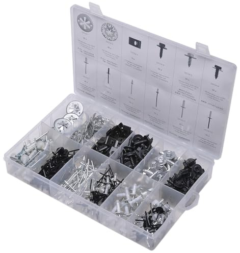 SW-Stahl S8034 Schnellverschluss Satz - 400-teilig - Audi VW Mercedes BMW | Premium KFZ Clip Sortiment, Universal Dichtniete, Karosserie Befestigung, Toyota Metall Schraube & Spreizniete Set