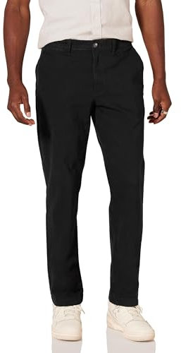 Amazon Essentials Herren Legere Stretch-Chinohose mit schmaler Passform, Schwarz, 35W / 32L