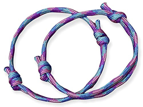 2x Surferarmband - Partnerarmbänder -lila, pink, türkis, rainbow - Armband - Skaterarmband - Surfer - Freundschaftsarmband - Set - Liebe Sommer Sonne Strand Meer - maritim