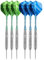 LARRITS 6 Stück 22 Gramm Steel Dartpfeile Set Dart Pfeile mit metallspitze schwarzen Aluminium Shaft, gehören 18 Stück Flights 6 Stück Gummi O-Ringe 1 Stück Dartspitzer 1 Stück Aufbewahrungsbox(22g)