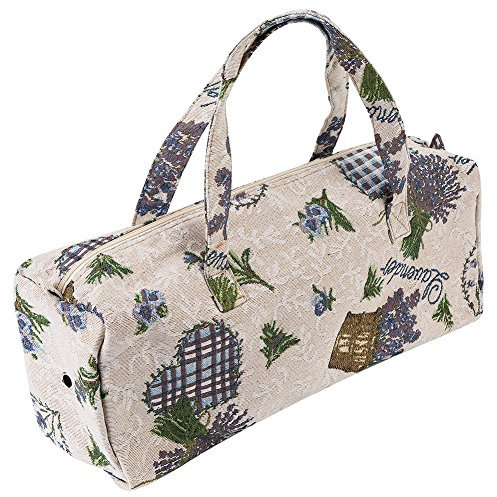 Borsa per maglieria fai-da-te, borsa per immagazzinaggio di artigianato in tessuto per la casa Aghi per cucire Forniture per maglieria Borsa per organizer Borse(Fiore viola)