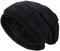 Hatstar Warme gefütterte Beanie Mütze Wintermütze Strickmütze Flechtmuster mit Fleece Innenfutter (schwarz)
