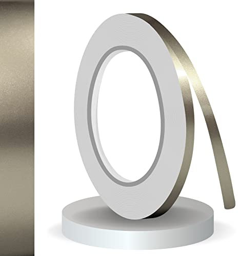 siviwonder Zierstreifen Nickel Silber metallic Glanz in 5 mm Breite und 10 m Länge Folie Aufkleber Tuning für Auto Boot Jetski Modellbau Klebeband Dekorstreifen grau 0,5cm