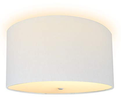 Moderne Flush Mount Conversion Kit 16w White Linen Drum Lampshade