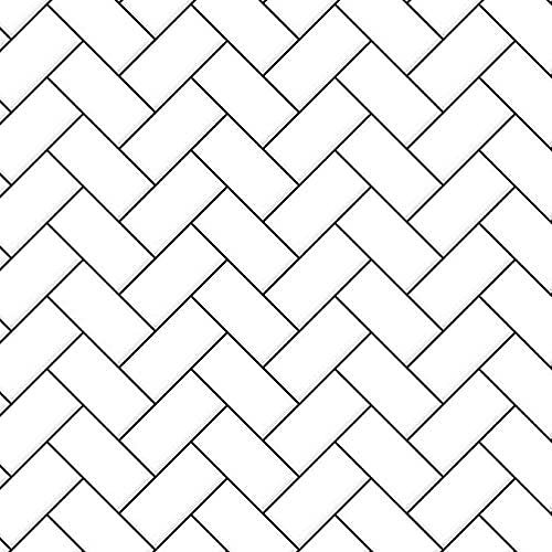 Melody Jane Dolls House Embossed White Herringbone Tiles Dark Grout Gloss Card Flooring 1:12