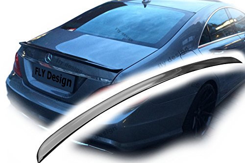 FLY DESIGN 70015 Heckspoiler passend für Mercedes C218 CLS, Heckflügel, Spoilerlippe für Auto Tuning, in A-Still, ABS Kunststoff (Obsidianschwarz 197)