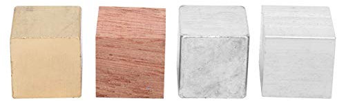 Grupo De Cubos De 4 Piezas, Cobre, Hierro, Aluminio, Madera Para Medir La Densidad De Un Objeto