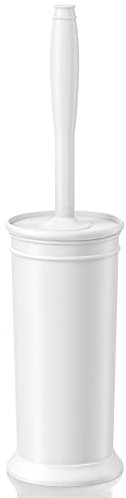 UPTRONIC Toilettenbürste, Toilettenschüsselbürste mit extra langem Griff, langlebige Borsten, WC-Schrubber und abgedeckter Halter für WC-Bürsten-Set für die Badezimmer-Reinigung (Weiß, 1 Set)