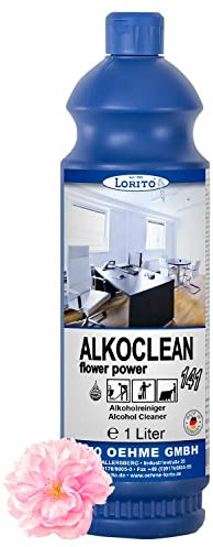 Lorito Alkoclean Flower Power 141 Bodenpflege 1l, Bodenreiniger mit Duft, Hochglanz Reinigungsmittel für PVC, Fliesen und Parkett