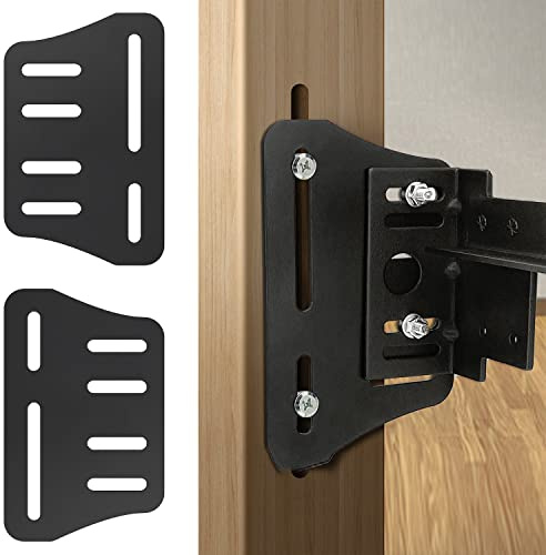 KOPKIO 2 PCS Bed Frame Brackets Adapter/Connector for Headboard, Black | Heavy Duty, Bed Modification Plate Brackets for Headboard, Adjustable Bed Headboard Brackets, For Metal Bed Frame