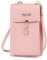 FuninCrea Crossbody Phone Bag, Fashion PU Shoulder Bag With Zipper, Mobile Phone Wallet Bags with Three Layers, Small Items Storage Bag with Metal Leaves for Cellphone, Key, Card (pink)