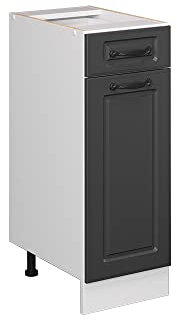 Vicco Küchenunterschrank R-Line, Anthrazit Landhaus/Weiß, 30 cm ohne Arbeitsplatte