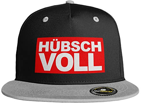 SAUFCOUNTER MARK YOUR DRINKS Hübsch voll Snapback Cap lustige Snapback voll hacke dicht Malle Saufen Bier Alkohol Party (10 Farbvarianten), Farbe: Schwarz/Grau