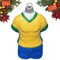 KIAPPO Handbemalter Chrsitbaumanhänger Glas Fußballtrikot in Brasilien Nationalfarben - Baumanhänger für Fußballfan Geschenk - Mundgeblasene Weihnachts Deko Anhänger Weihnachten Baumschmuck