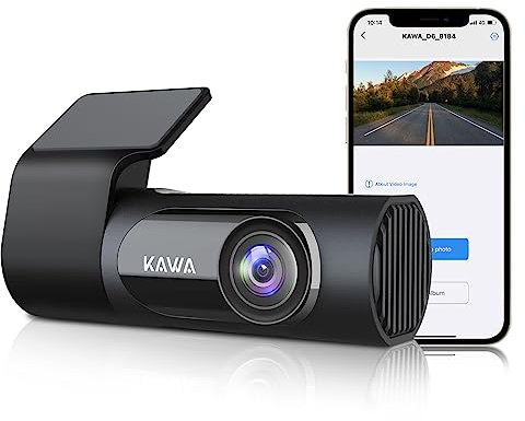 KAWA 2K Dash Cam Front, 1440P QHD Mini Car Camera - Voice Control, Loop Recording, 145°Wide Angle Dashcam for Cars, WDR with Super Night Vision, 24H Parking Monitoring and G-sensor, Dash Camera D6
