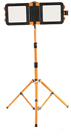 Vaunt 30W Rechargeable LED Folding Work Light with Tripod, 3000 Lumens, Cordless Adjustable Dual Site Floodlight, Camping Lights Outdoor Security Light for Yard, Emergency, Fishing, Hiking