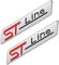 2 Stück 3D Metall ST Line Aufkleber Autokopf Emblem Abzeichen Chrom Aufkleber für Die meisten Automodelle (Abrazine Silber)