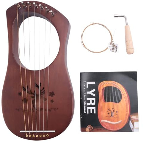 Zunedhys 7-Saitige Lyre Harfe Mahagoni Metall Saiten Saiten Instrumente